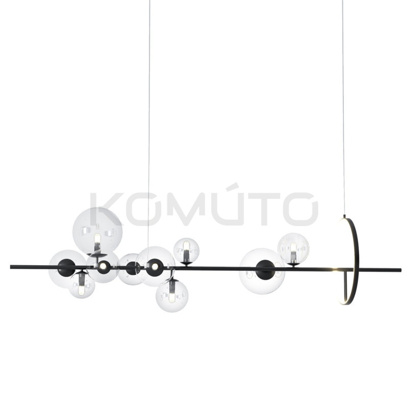 LAMPA WISZĄCA ORION LONG-120 CZARNA pozioma nowoczesna