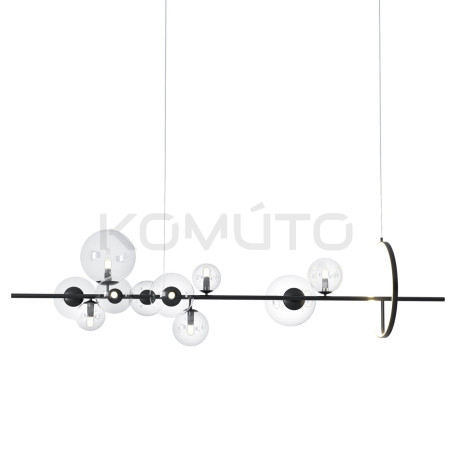 LAMPA WISZĄCA ORION LONG-120 CZARNA pozioma nowoczesna