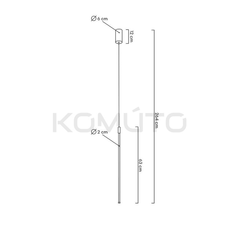 Lampa wisząca Ombre 60 rurka złota nowoczesna Led Lampa wisząca Ombre 60 rurka złota nowoczesna Led