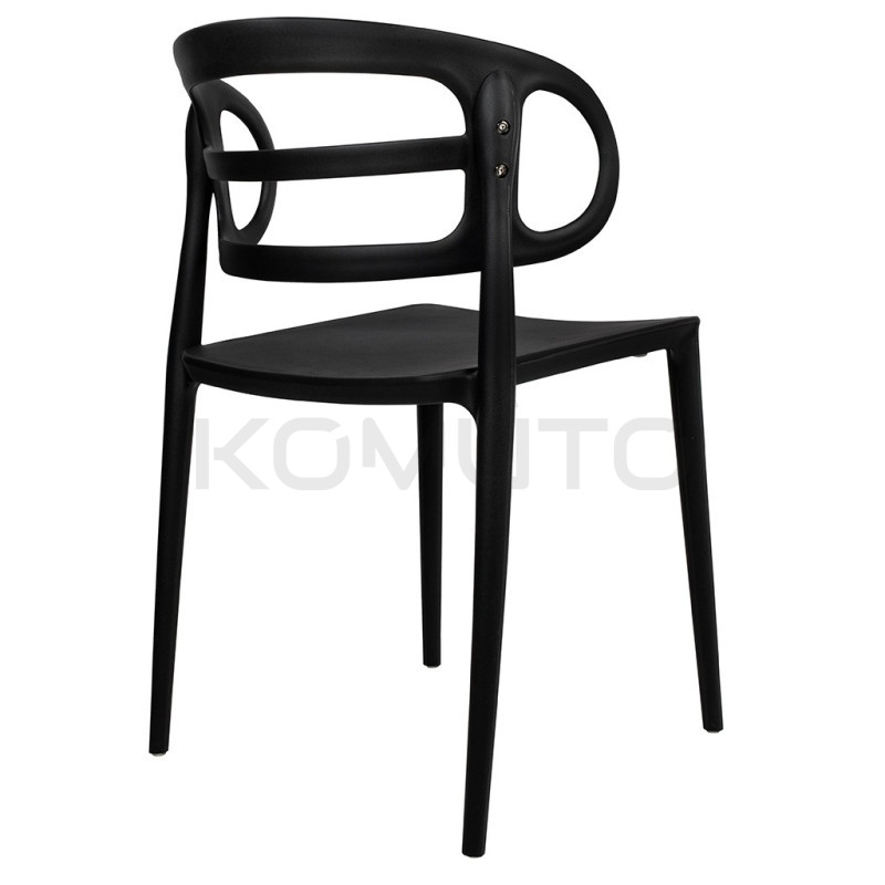 Krzesło designerskie Marcus czarne nowoczesne z tworzywa