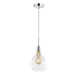 Szklana Lampa Wisząca Frame Bulb przezroczysta złota