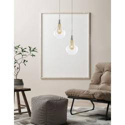 Szklana Lampa Wisząca Frame Bulb przezroczysta złota Szklana Lampa Wisząca Frame Bulb przezroczysta złota