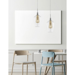 Szklana Lampa Wisząca Frame Tall przezroczysta złota Szklana Lampa Wisząca Frame Tall przezroczysta złota