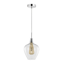 Szklana Lampa Wisząca Frame Goblet przezroczysta złota
