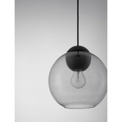 Szklana lampa wisząca Kula czarna transparentna 24 Szklana lampa wisząca Kula czarna transparentna 24