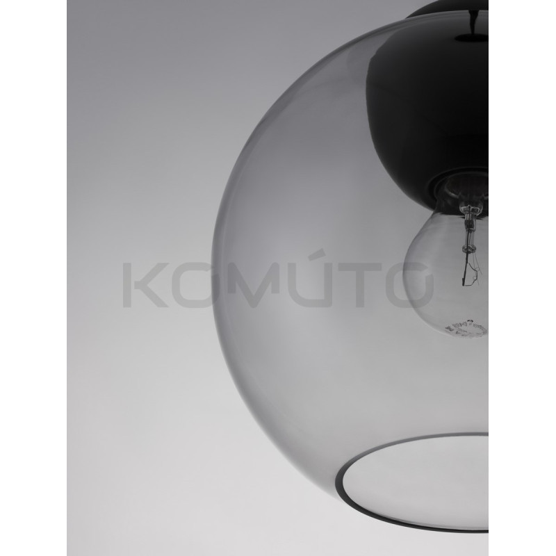 Szklana lampa wisząca Kula czarna transparentna 24 Szklana lampa wisząca Kula czarna transparentna 24