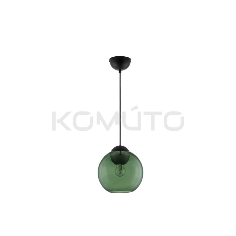 Szklana lampa wisząca Kula ciemno zielona 24