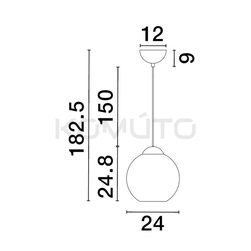 Szklana lampa wisząca Kula ciemno zielona 24 Szklana lampa wisząca Kula ciemno zielona 24