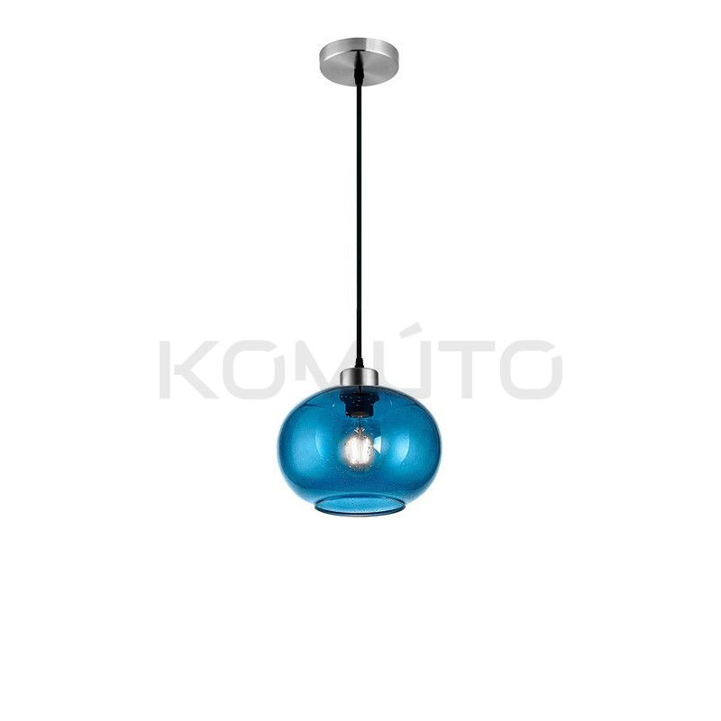 Szklana lampa wisząca Depth niebieska 30 nastrojowa