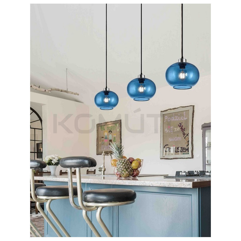 Szklana lampa wisząca Depth niebieska 30 nastrojowa Szklana lampa wisząca Depth niebieska 30 nastrojowa