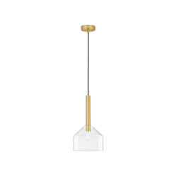 Lampa wisząca Laboratory Cone bezbarwne szkło złote detale