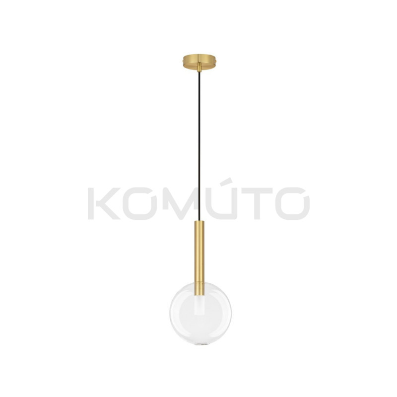 Lampa wisząca Laboratory Sphere bezbarwne szkło złote detale