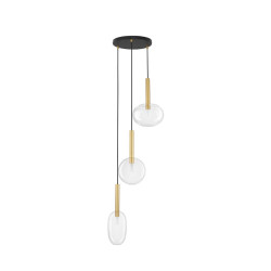 Lampa wisząca Laboratory potrójna bezbarwne szkło