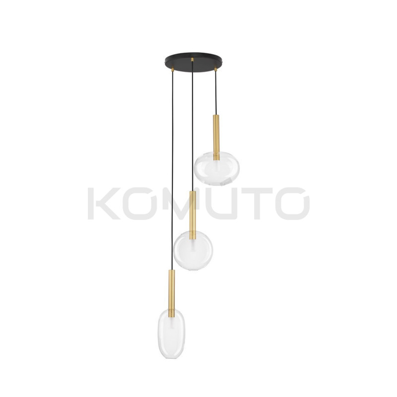 Lampa wisząca Laboratory potrójna bezbarwne szkło
