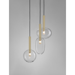 Lampa wisząca Laboratory potrójna bezbarwne szkło Lampa wisząca Laboratory potrójna bezbarwne szkło