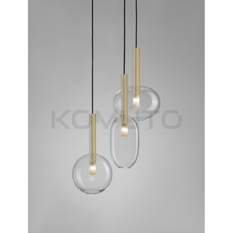 Lampa wisząca Laboratory potrójna bezbarwne szkło Lampa wisząca Laboratory potrójna bezbarwne szkło