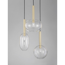 Lampa wisząca Laboratory potrójna bezbarwne szkło Lampa wisząca Laboratory potrójna bezbarwne szkło