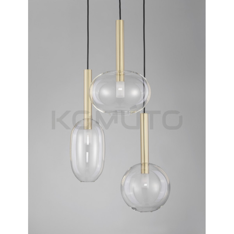 Lampa wisząca Laboratory potrójna bezbarwne szkło Lampa wisząca Laboratory potrójna bezbarwne szkło