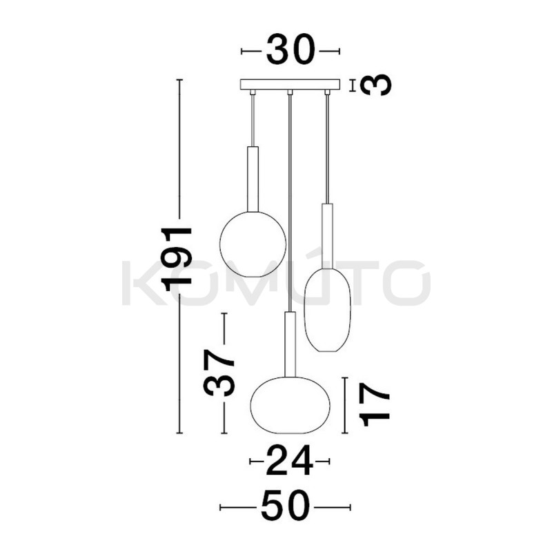 Lampa wisząca Laboratory potrójna bezbarwne szkło Lampa wisząca Laboratory potrójna bezbarwne szkło
