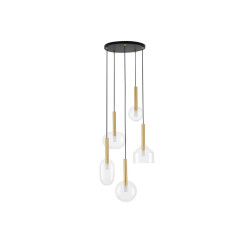 Lampa wisząca Laboratory 5 punktowa bezbarwne szkło