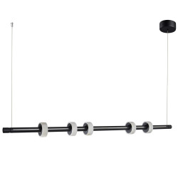 LAMPA WISZĄCA  RINGO CZARNA 150 z marmurowymi pierścieniami