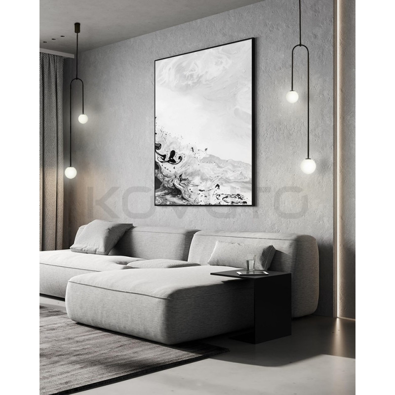 Lampa wisząca LOW czarna nowoczesna asymetryczna 2 klosze Lampa wisząca LOW czarna nowoczesna asymetryczna 2 klosze