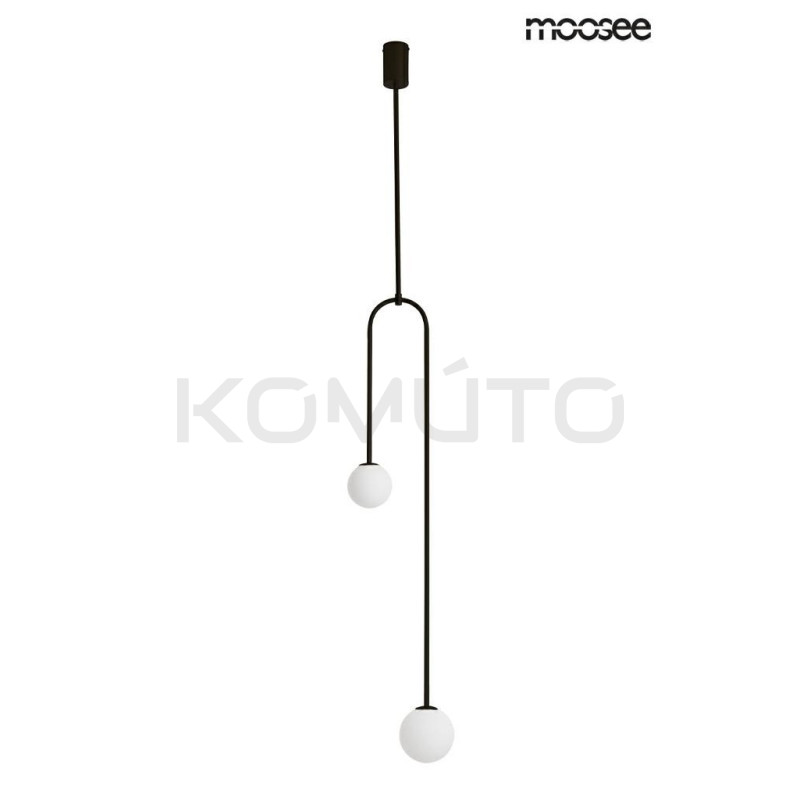 Lampa wisząca LOW czarna nowoczesna asymetryczna 2 klosze