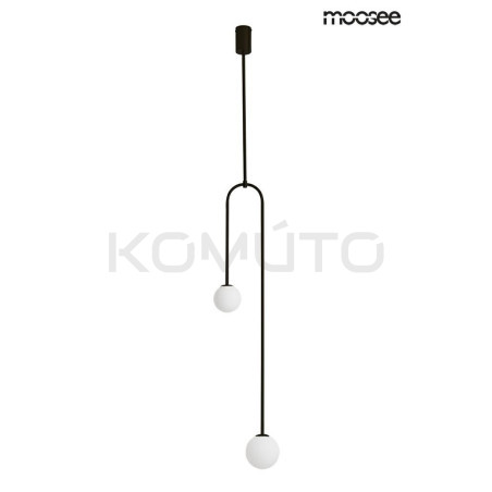 Lampa wisząca LOW czarna nowoczesna asymetryczna 2 klosze