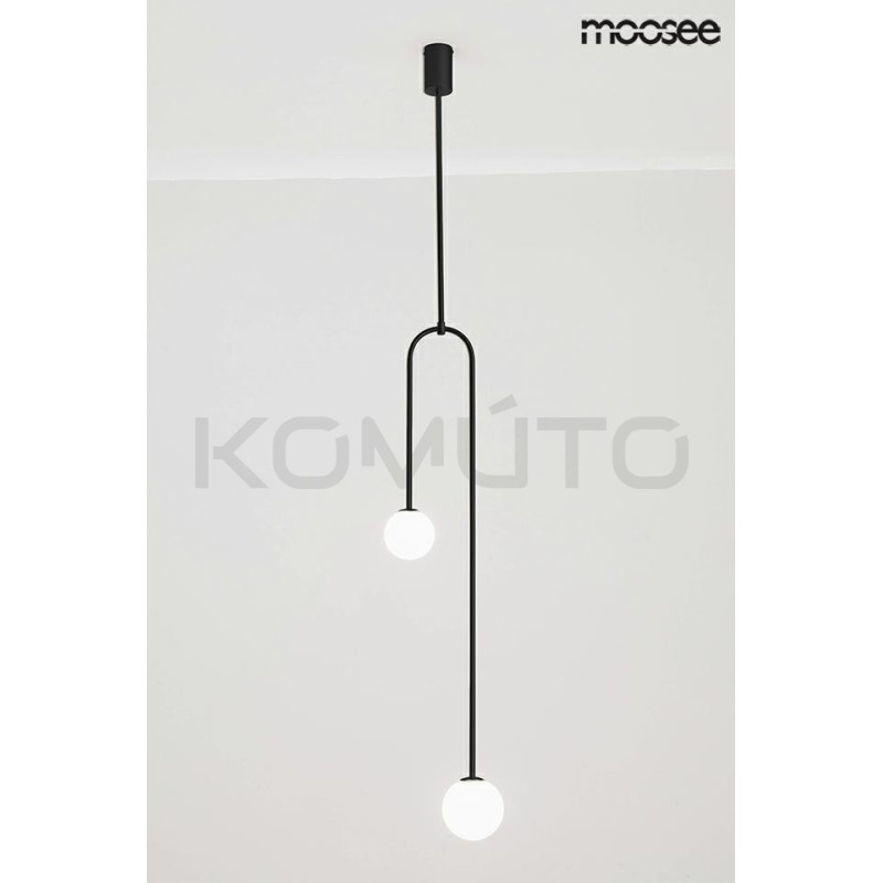 Lampa wisząca LOW czarna nowoczesna asymetryczna 2 klosze Lampa wisząca LOW czarna nowoczesna asymetryczna 2 klosze