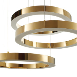 Lampa wisząca glamour Ring Circle 60+60+60 LED złota połysk