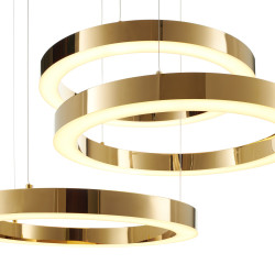 Lampa wisząca glamour Ring Circle 60+60+60 LED złota połysk