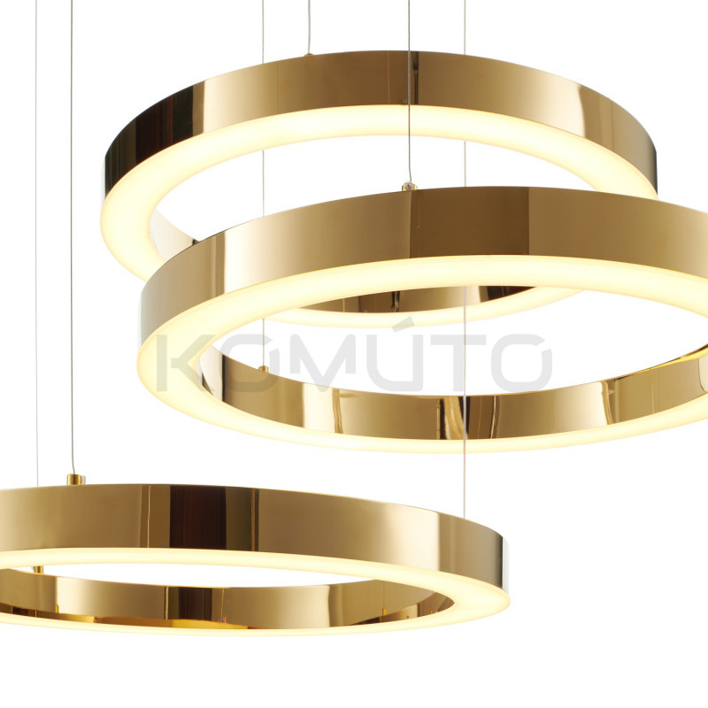 Lampa wisząca glamour Ring Circle 60+60+60 LED złota połysk