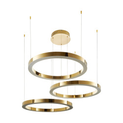 Lampa wisząca glamour Ring Circle 80+80+80 LED złota połysk