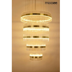 Duża Lampa wisząca glamour GHIA 5 złote okręgi nowoczesna Duża Lampa wisząca glamour GHIA 5 złote okręgi nowoczesna