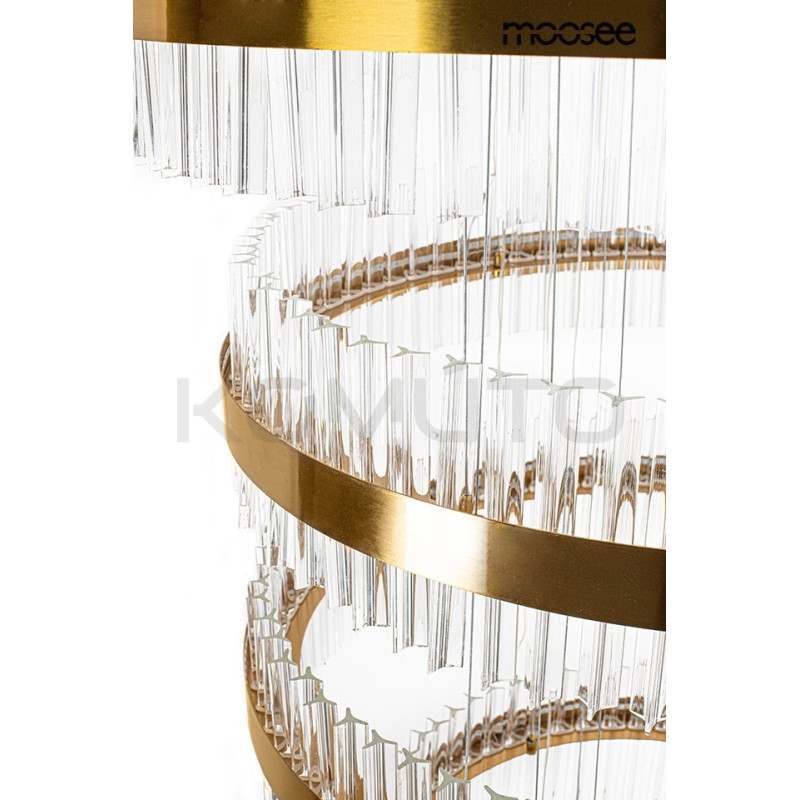 Duża Lampa wisząca glamour GHIA 5 złote okręgi nowoczesna Duża Lampa wisząca glamour GHIA 5 złote okręgi nowoczesna