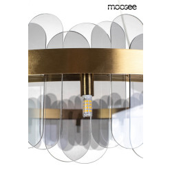 Lampa wisząca glamour NEMO z dymionymi kloszami 90 złota Lampa wisząca glamour NEMO z dymionymi kloszami 90 złota