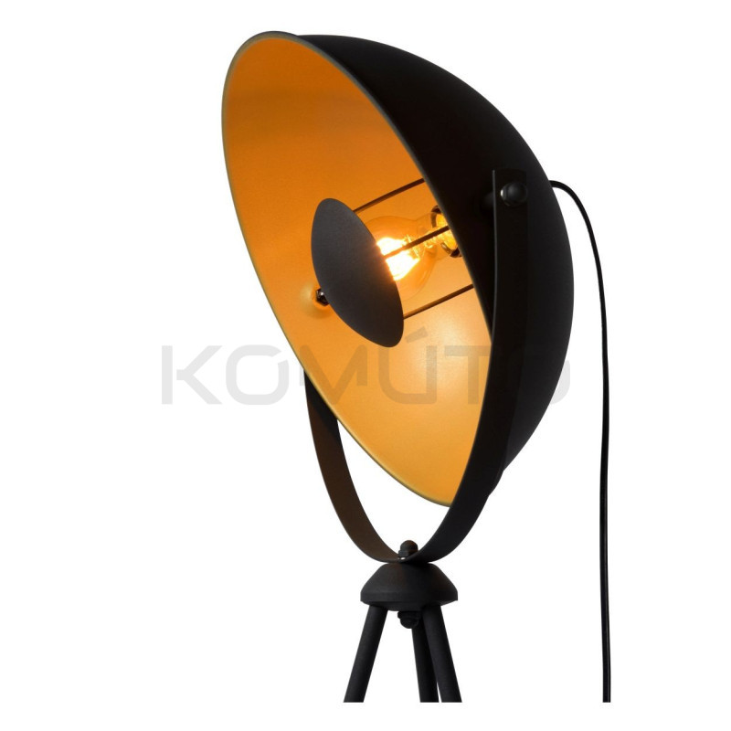 Lampa podłogowa na trójnogu Reflektor czarno zlota Lampa podłogowa na trójnogu Reflektor czarno zlota