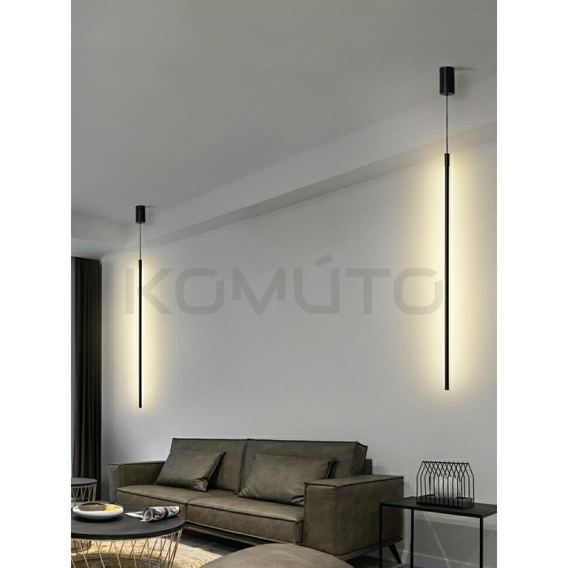 Lampa wisząca Ombre 60 rurka czarna nowoczesna led