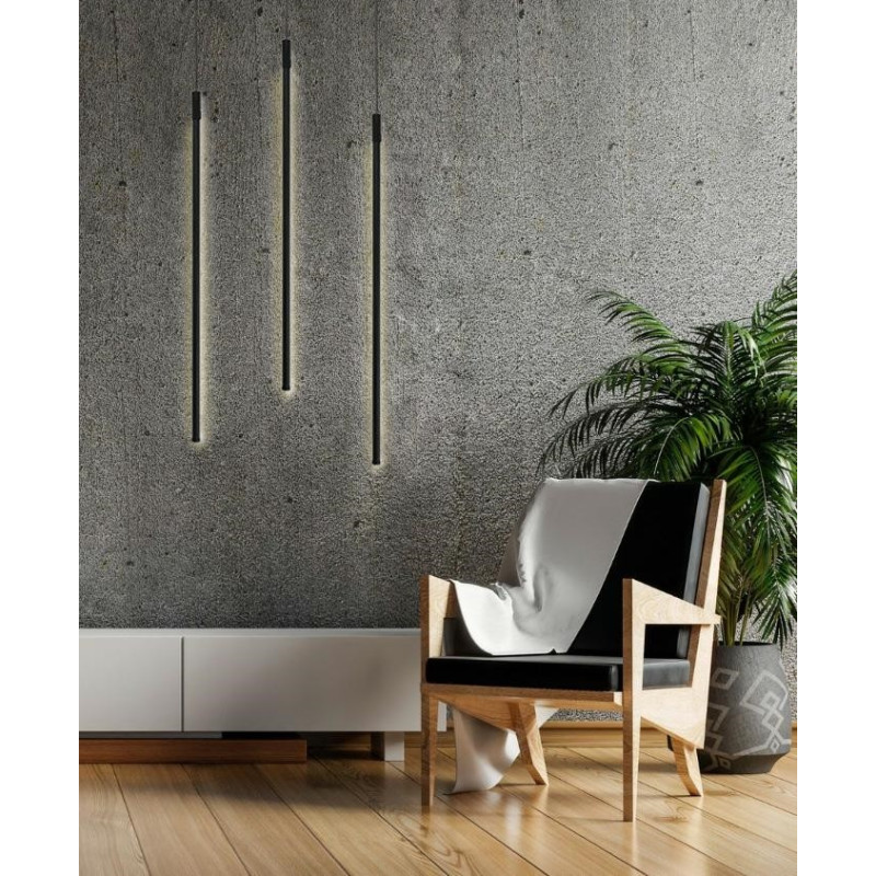 Lampa wisząca Ombre 80 rurka czarna nowczesna led