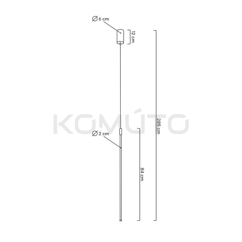 Lampa wisząca Ombre 80 rurka biała nowoczesna led Lampa wisząca Ombre 80 rurka biała nowoczesna led