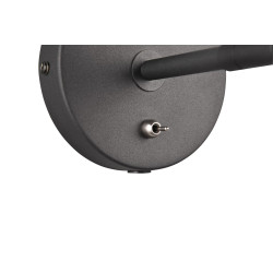 Nowoczesny kinkiet Pelikan z włącznikiem czarny Nowoczesny kinkiet Pelikan z włącznikiem czarny