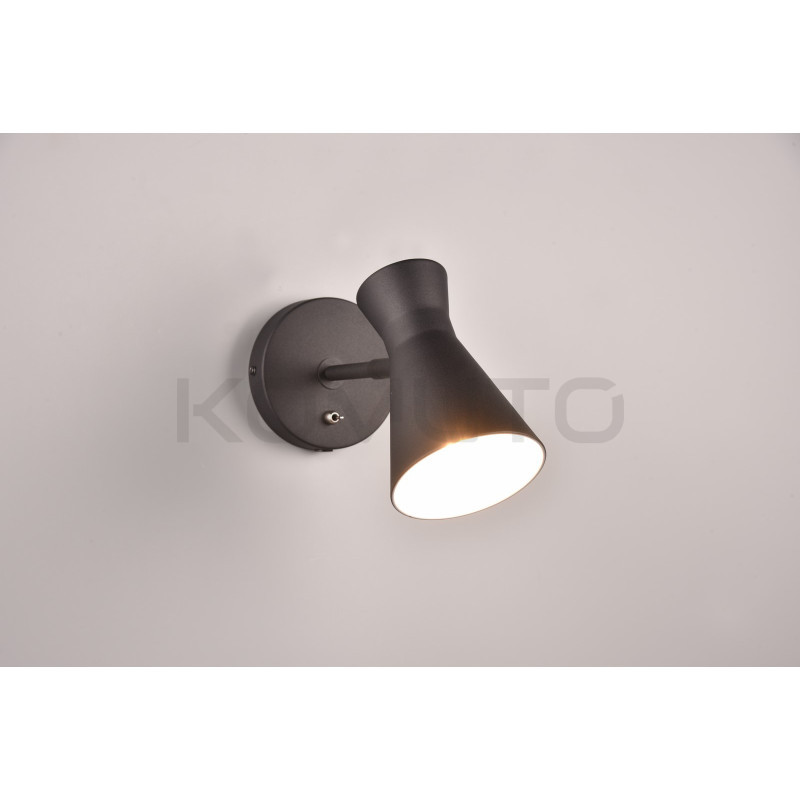 Nowoczesny kinkiet Pelikan z włącznikiem czarny Nowoczesny kinkiet Pelikan z włącznikiem czarny