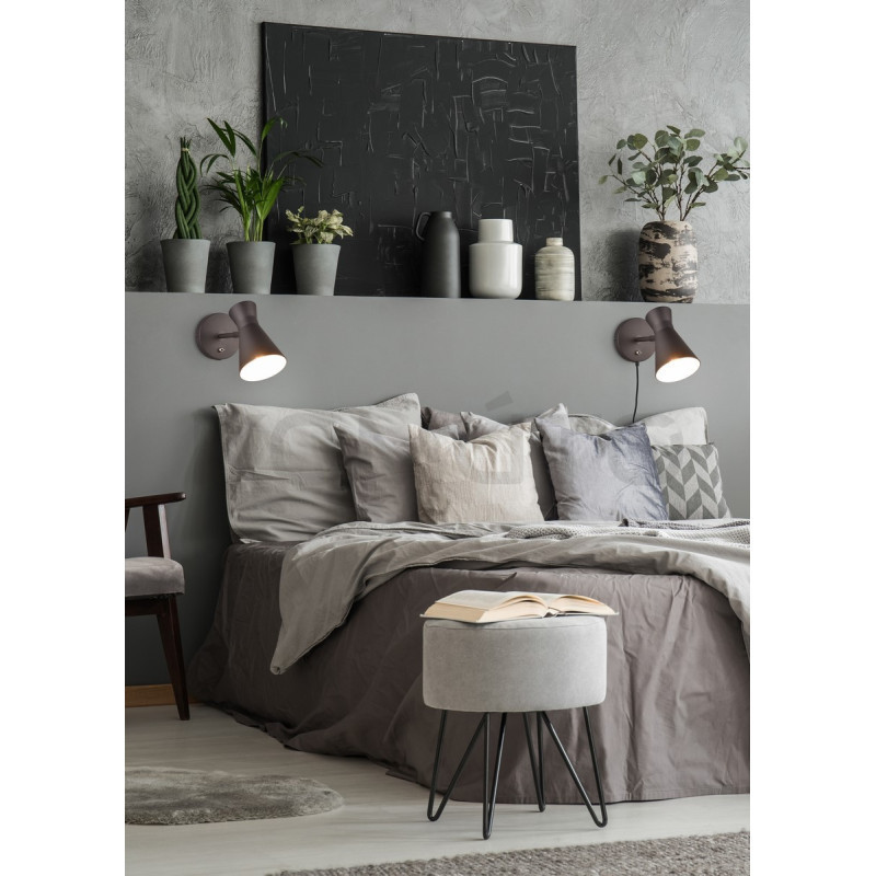 Nowoczesny kinkiet Pelikan z włącznikiem czarny Nowoczesny kinkiet Pelikan z włącznikiem czarny