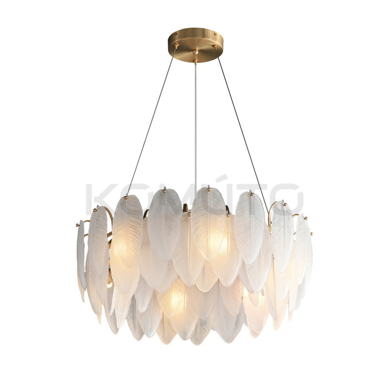 Lampa wisząca Glamour PIUMA 60 białe pióra