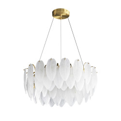 Lampa wisząca Glamour PIUMA 60 białe pióra