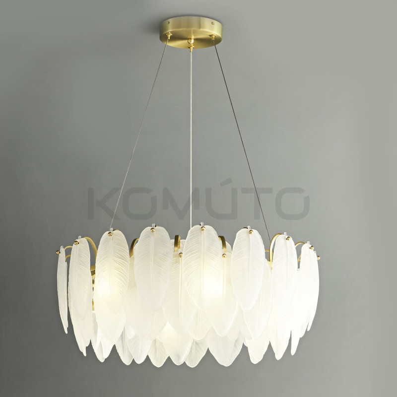 Lampa wisząca Glamour PIUMA 60 białe pióra