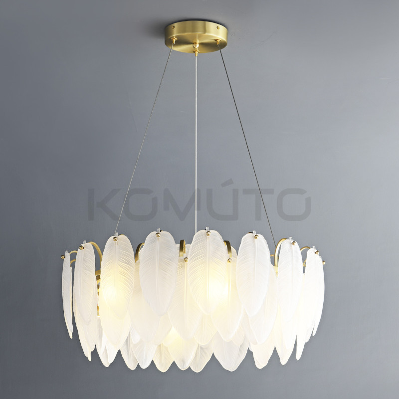 Lampa wisząca Glamour PIUMA 60 białe pióra