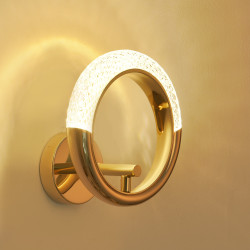 KINKIET glamour JEWEL Ring 21 złoty okrąg zdobiony