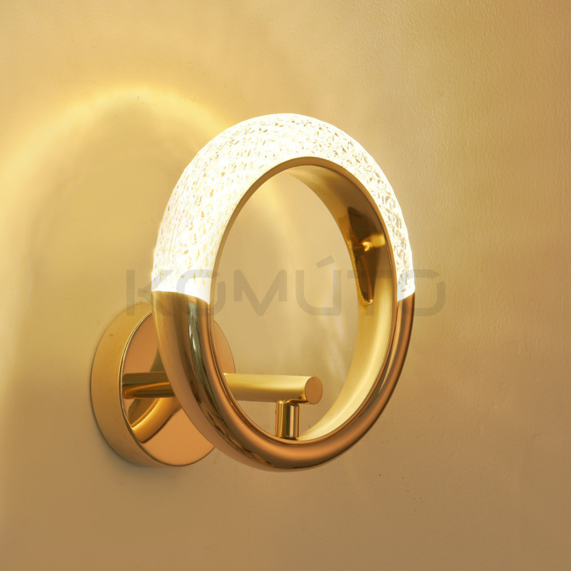 KINKIET glamour JEWEL Ring 21 złoty okrąg zdobiony