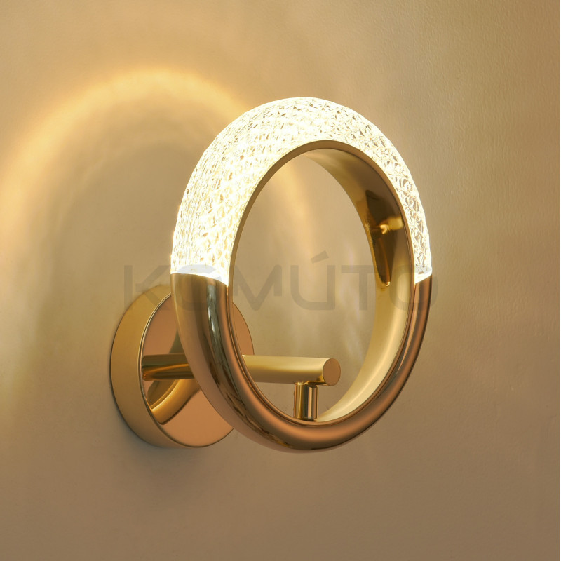 KINKIET glamour JEWEL Ring 21 złoty okrąg zdobiony